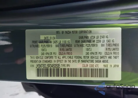 2024 Mazda Cx-5 2.5 S Carbon Edition z USA, uszkodzony, nr VIN JM3KFBCL6R0460695